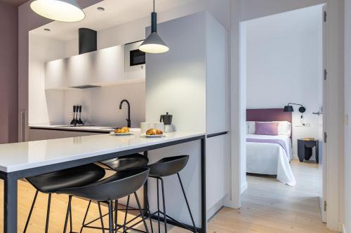 Apartamento Con Cocina 1 Cama queen 1 habitación Sofá Cama incluido del hotel Holiday Rentals Los Salados. Foto 7