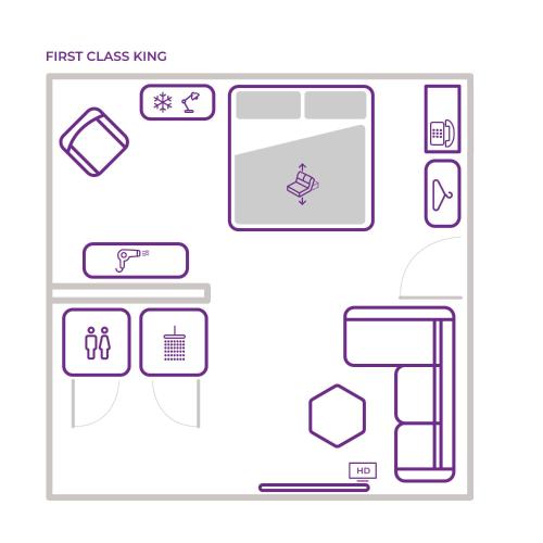 Habitación First Class con cama extragrande del hotel Yotel Edinburgh. Foto 6