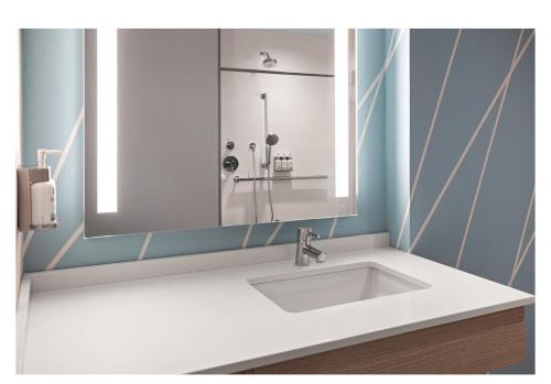 Habitación con cama extragrande y ducha a ras de suelo adaptada para personas con discapacidad auditiva - No fumadores del hotel Avid Brooklyn Dyker Heights, An Ihg. Foto 1