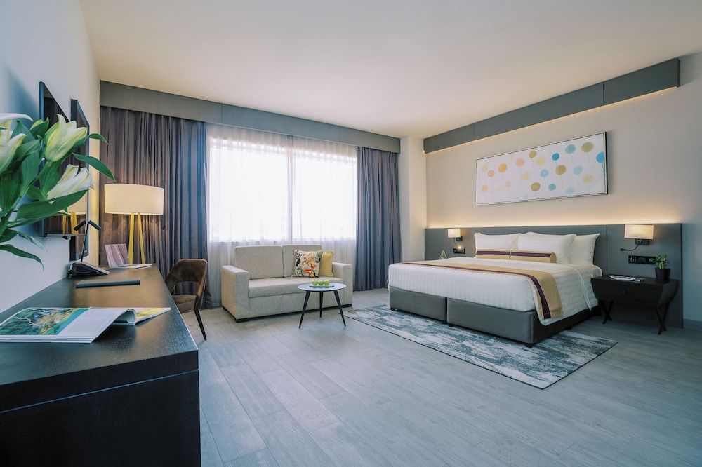Habitación Premium, 1 cama de matrimonio grande, cocina básica del hotel Khalidia Palace Dubai