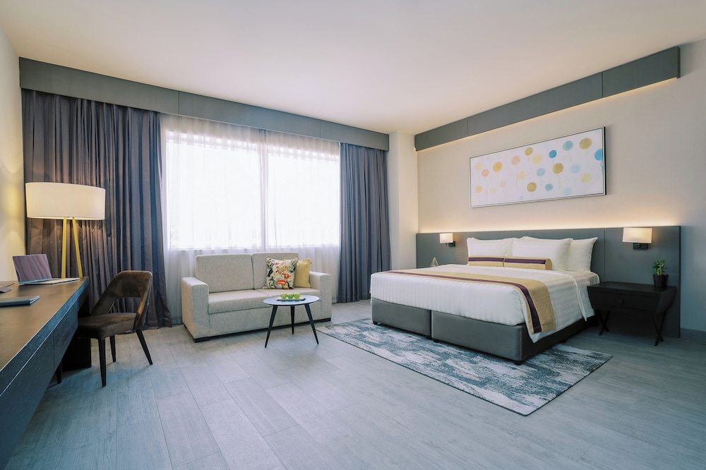 Habitación Premium, 1 cama de matrimonio grande, cocina básica del hotel Khalidia Palace Dubai. Foto 1