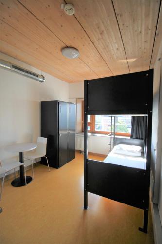 Cama en habitación femenina compartida de 2 camas con baño compartido del hotel de Jeunesse Paris Yves Robert. Foto 4