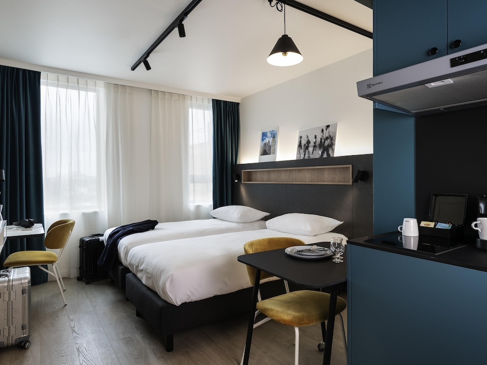Estudio con 2 camas individuales del hotel Adagio Access Gent Centrum Dampoort