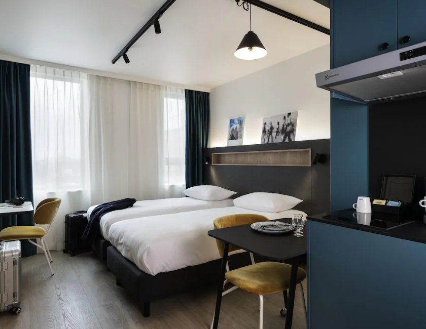 Estudio 2 Camas individuales del hotel Adagio Access Gent Centrum Dampoort