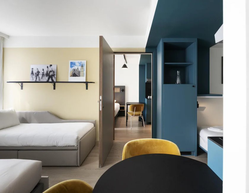 Estudio 2 Camas individuales 1 Cama doble del hotel Adagio Access Gent Centrum Dampoort