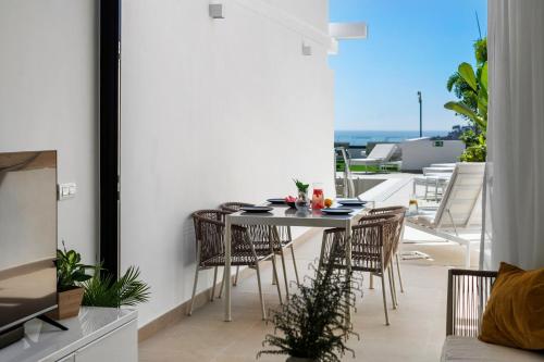 Apartamento Vista Piscina Con Cocina Sofá Cama incluido 1 Cama doble del hotel Palmera Sea View. Foto 16