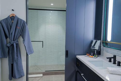 Habitación Deluxe con cama extragrande del hotel Canopy by Hilton Jersey City Arts District. Foto 3