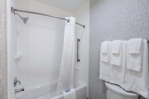 Suite Doble con 2 camas grandes y 1 sofá cama del hotel Holiday Inn Express And Suites Jersey City North - Hoboken, An Ihg. Foto 5