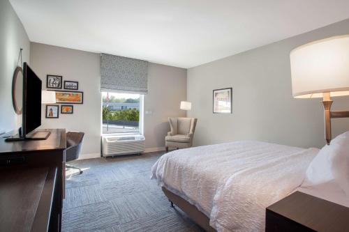 Habitación con cama extragrande y sofá cama - Adaptada para personas con discapacidad auditiva - No fumadores del hotel Hampton Inn Rochester Penfield. Foto 1