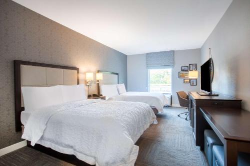 Habitación adaptada para personas de movilidad reducida - 2 camas grandes - No fumadores del hotel Hampton Inn Rochester Penfield. Foto 1