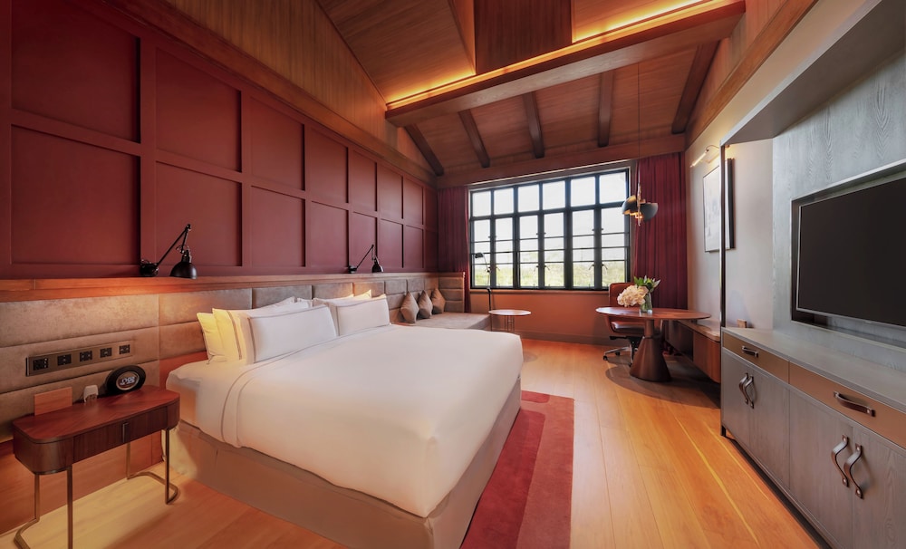 Habitación Familiar Comunicante Deluxe con vistas al jardín del hotel Melia Shanghai Parkside