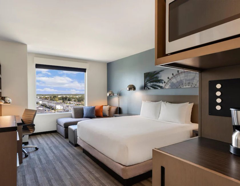 Habitación, 1 cama de matrimonio grande con sofá cama del hotel Hyatt House Orlando International Drive
