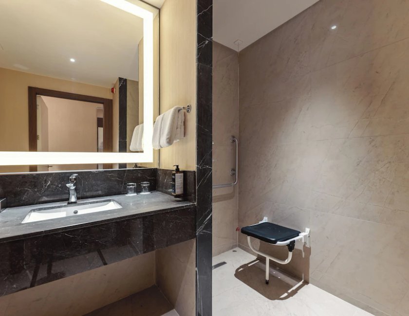 Habitación Estándar con 1 cama doble para huéspedes con discapacidad del hotel Tbilisi Philharmonic By Mercure
