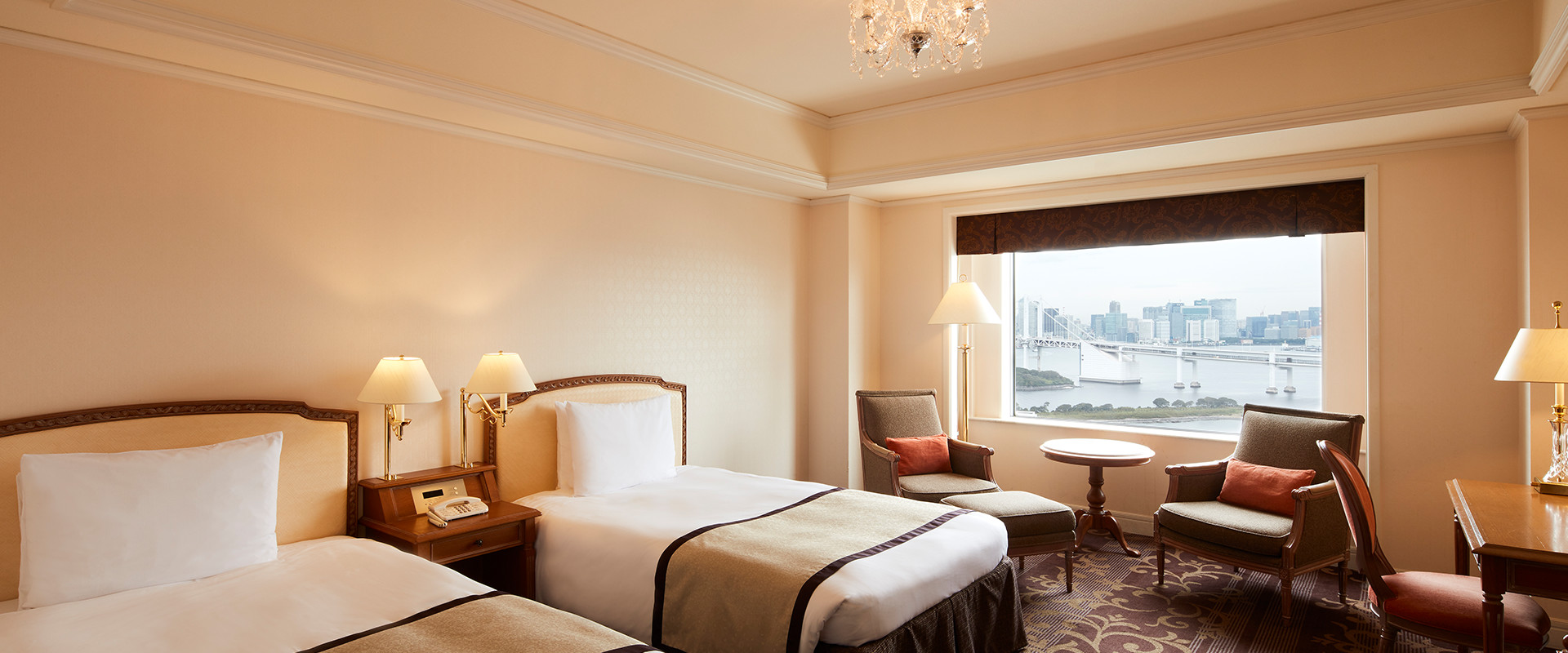 Deluxe Twin Rainbow Bridge Side del hotel Grand Nikko Tokyo Daiba