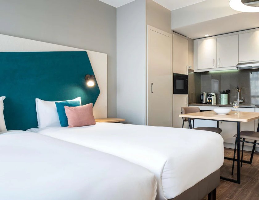Estudio 1 Cama doble kitchenette del hotel Aparthotel Adagio Toulouse Centre La Grave. Foto 9