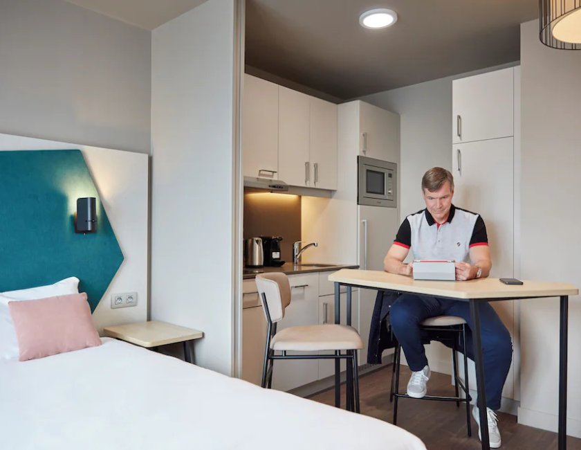 Estudio 1 Cama doble kitchenette del hotel Aparthotel Adagio Toulouse Centre La Grave. Foto 10