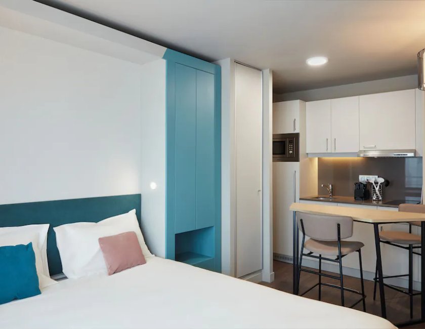 Estudio 1 Cama doble kitchenette del hotel Aparthotel Adagio Toulouse Centre La Grave. Foto 12