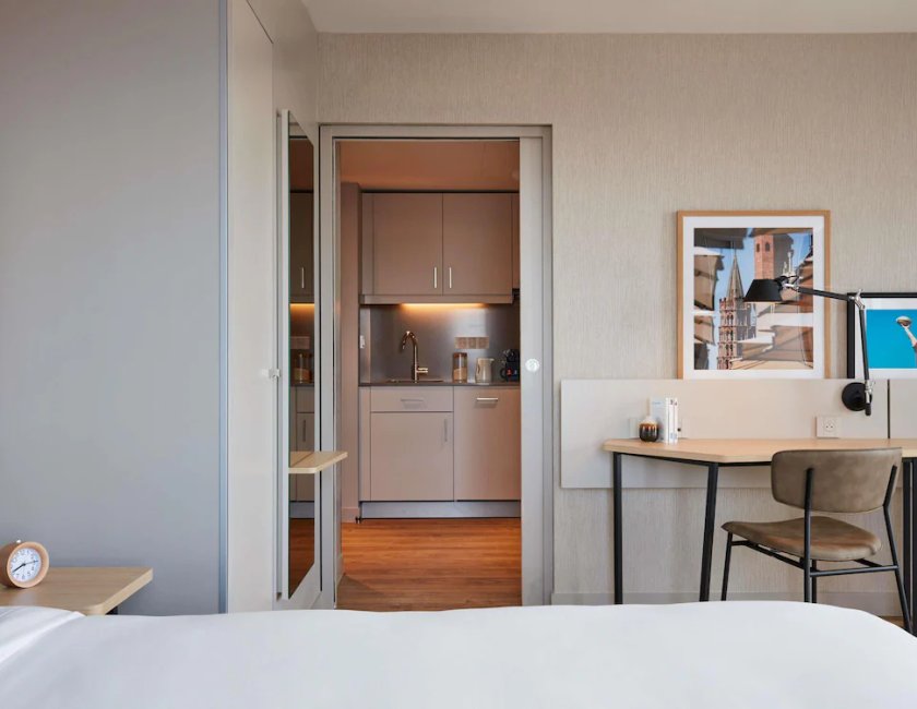 Estudio Superior 1 Cama doble kitchenette del hotel Aparthotel Adagio Toulouse Centre La Grave. Foto 8