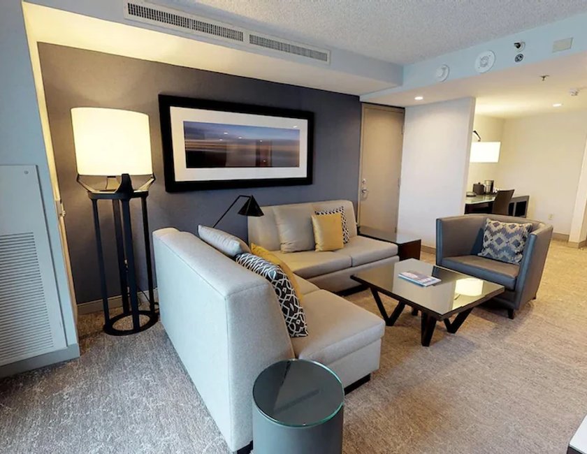 Estudio, 1 cama de matrimonio grande del hotel Hyatt Regency San Francisco Airport. Foto 1