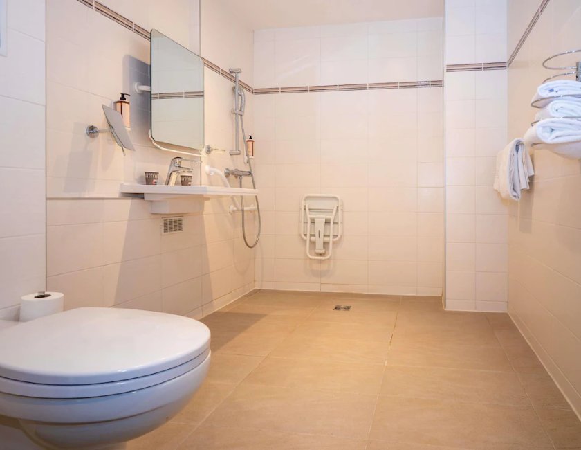 Habitación Classic con una cama doble para huéspedes con limitaciones físicas del hotel Mercure Versailles Paris Ouest. Foto 1