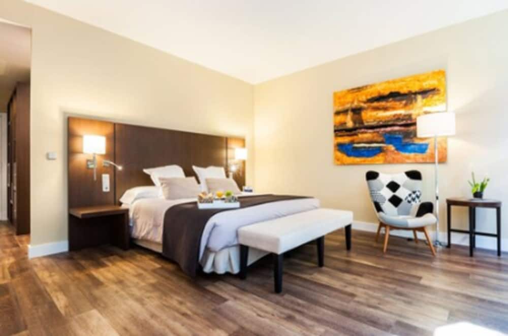 Habitación Deluxe doble, 1 cama de matrimonio grande, bañera de hidromasaje, vistas al jardín del hotel Majadahonda. Foto 3