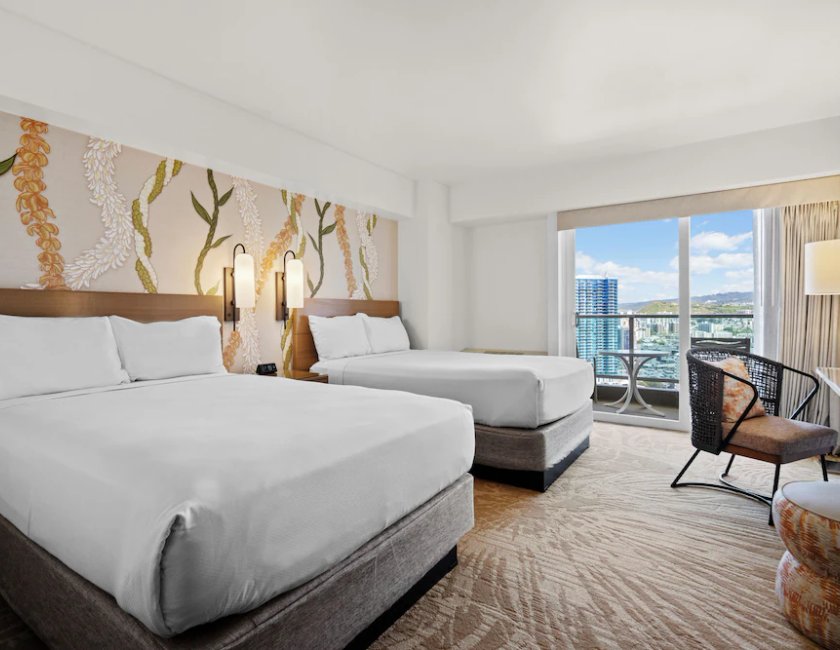 Habitación Waikiki Tower con vista parcial al océano del hotel Ala Moana Honolulu by Mantra. Foto 1