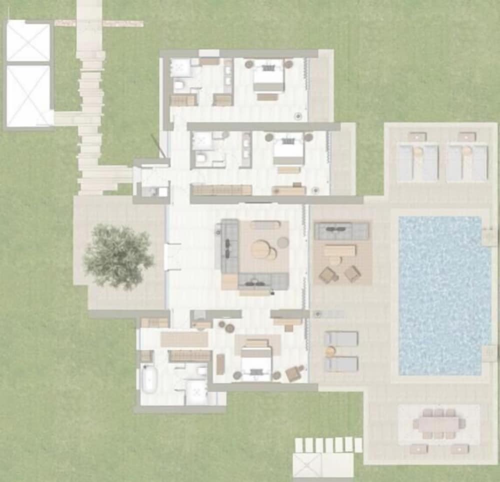 Villa Deluxe, 3 habitaciones, piscina privada, vistas al jardín del hotel Ikos Porto Petro. Foto 6