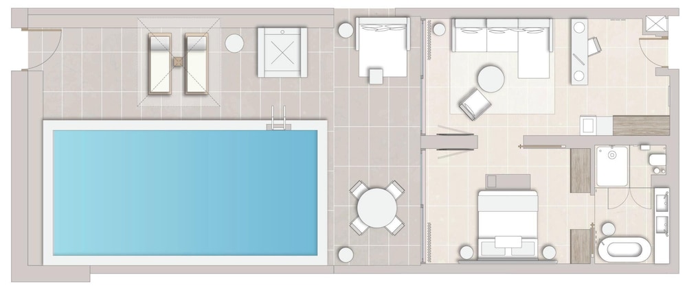 Suite Deluxe, 1 habitación, piscina privada, vistas al jardín del hotel Ikos Porto Petro. Foto 8