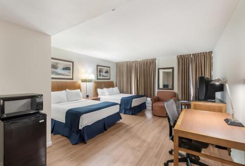 Habitación adaptada para personas con movilidad reducida - Cama grande del hotel Americas Best Value Inn Painted Post. Foto 2