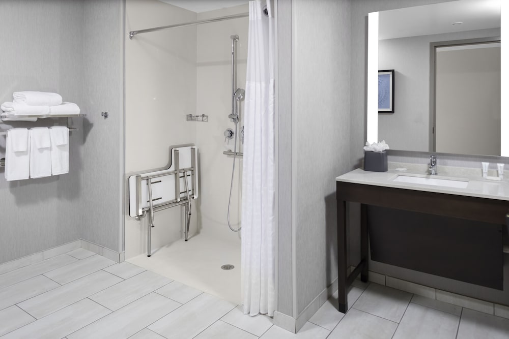 Accesible | Cama King / Ducha de acceso lateral (más sofá cama) del hotel Hyatt Place Charlotte/University Research Park. Foto 4
