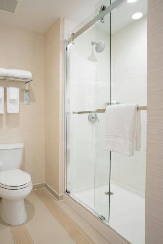 Habitación King con ducha accesible en silla de ruedas - Accesible para personas con movilidad reducida y con discapacidad auditiva del hotel Fairfield Inn & Suites by Marriott New York Queens/Fresh Meadows. Foto 5