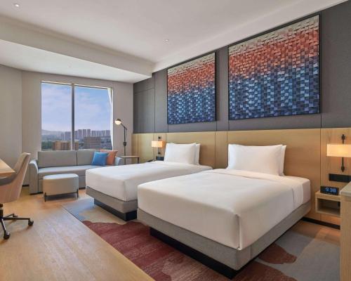2 Camas Individuales, Sofá Cama del hotel Hyatt Place Yantai Development Zone