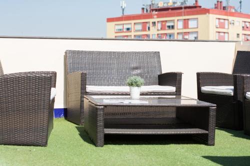 Habitación Doble con terraza - 2 camas del hotel Plaza