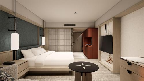 Estudio con cama extragrande del hotel Hilton Tokyo
