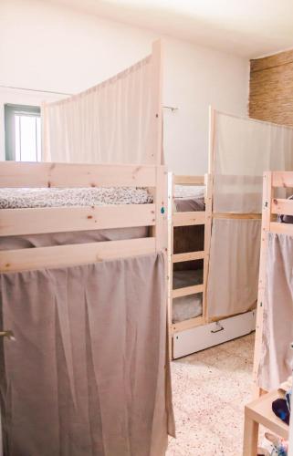 Cama en habitación compartida femenina de 6 camas del hotel Single Fin