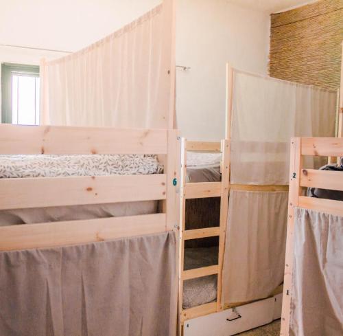Cama en habitación compartida femenina de 6 camas del hotel Single Fin. Foto 1