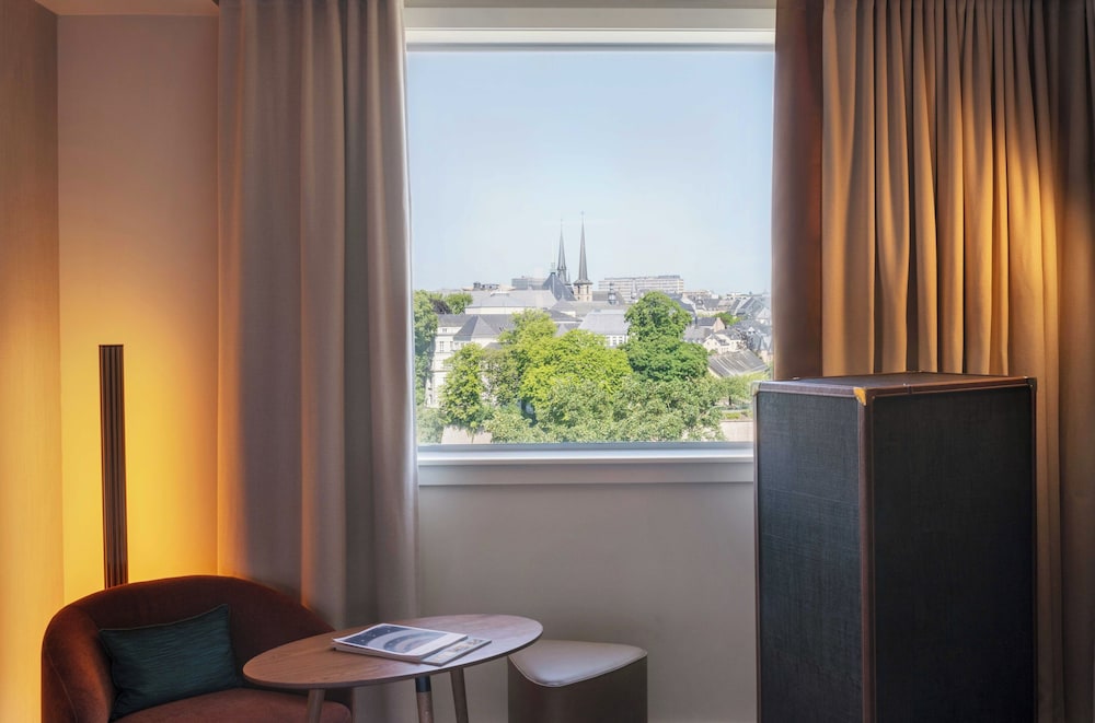 Habitación Superior con una cama king size y vistas panorámicas del hotel Sofitel Luxembourg Le Grand Ducal. Foto 16