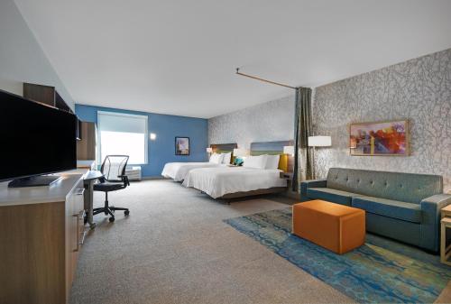 Suite Estudio - 2 camas grandes - Adaptada para personas con discapacidad auditiva - No fumadores del hotel Home2 Suites By Hilton Utica, Ny. Foto 3