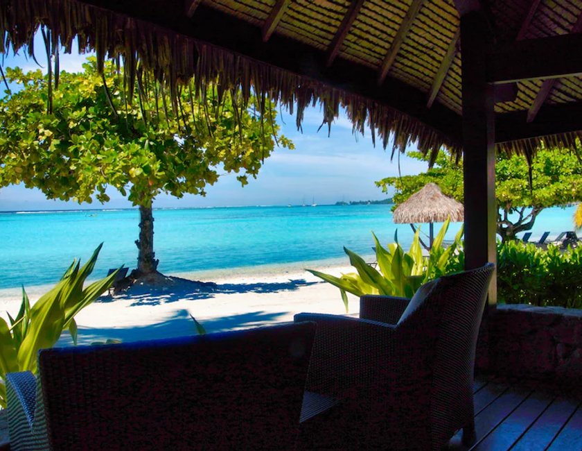 Villa Vista Mar Lujo 1 Cama king Frente Playa Beach del hotel Sofitel Kia Ora Moorea Beach Resort. Foto 2