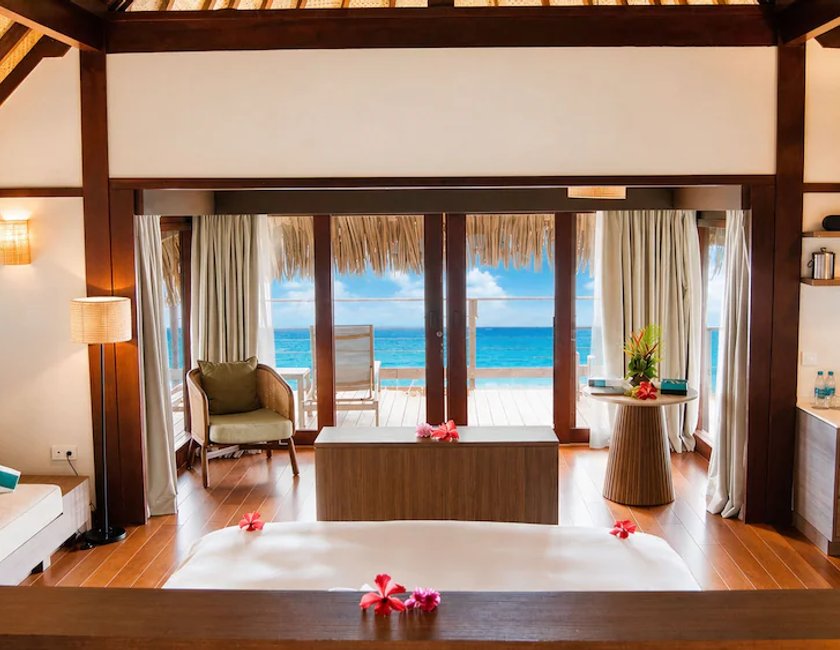 Villa Vista Mar Lujo 1 Cama king Water Normal del hotel Sofitel Kia Ora Moorea Beach Resort. Foto 4