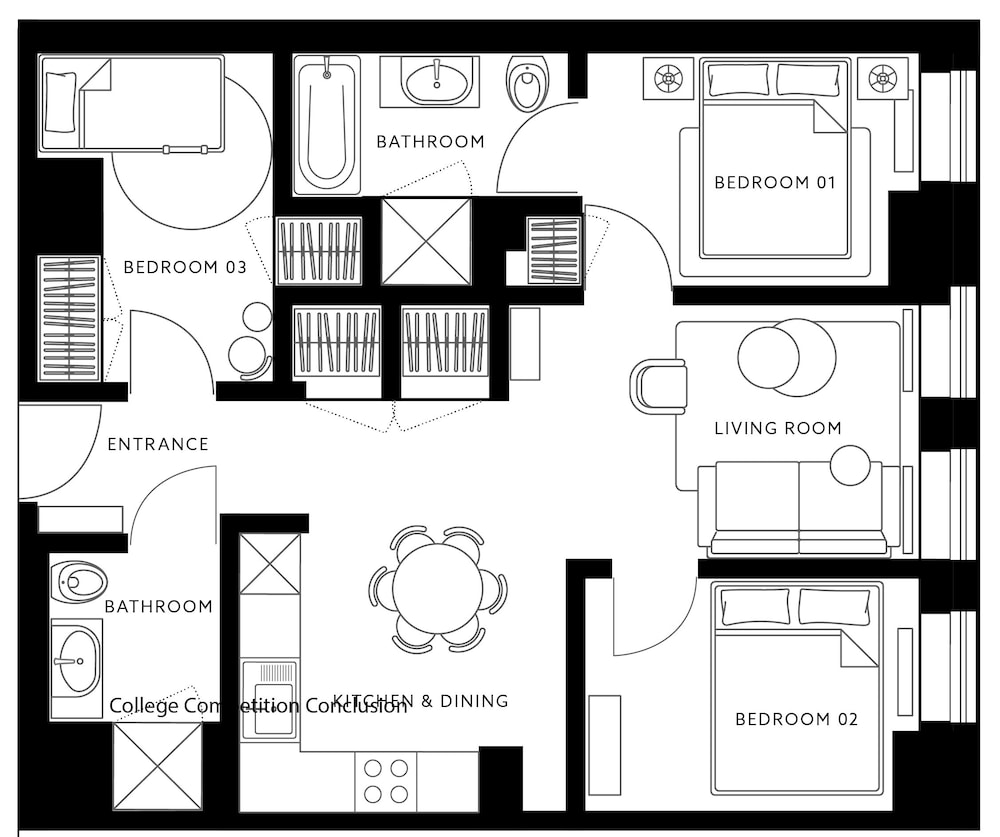 Apartamento Superior 2 habitaciones Vista ciudad 2 Camas queen del hotel One Dutch. Foto 3