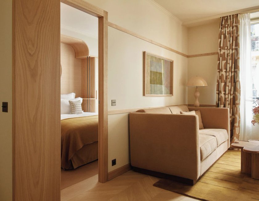 Habitación doble Con Cocina 1 Cama king Vista ciudad Sofá Cama incluido del hotel HIGHSTAY Maisons - Vintimille. Foto 10