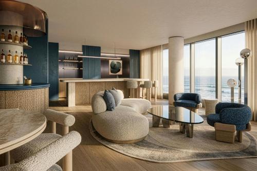 Three - Bedroom Penthouse Presidential Suite with Seafront View and Terrace del hotel W Barcelona
