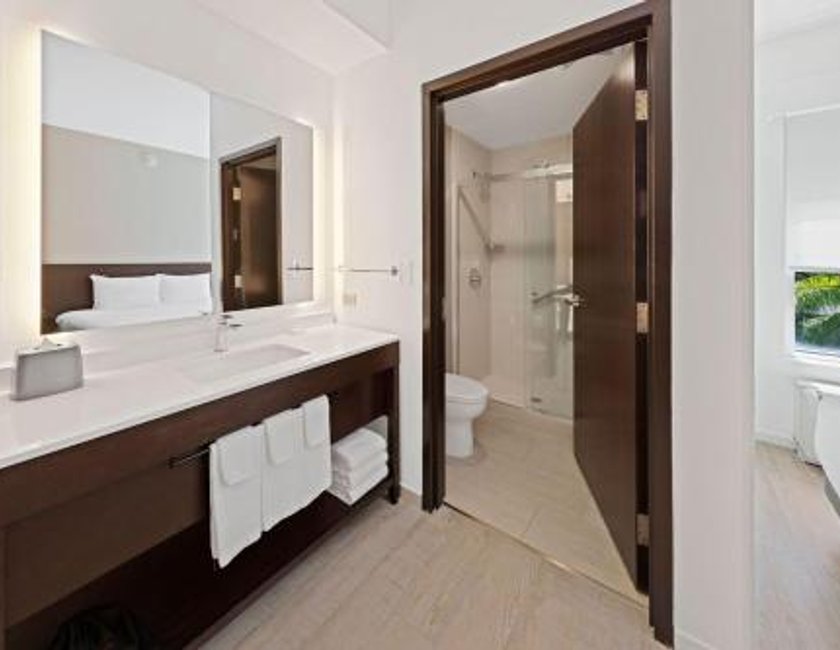 Habitación con cama extragrande y sofá cama - Planta superior del hotel Hyatt Place West Palm Beach/downtown. Foto 3