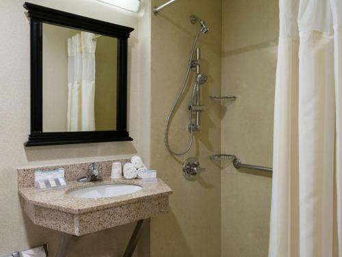 Habitación con ducha a ras de suelo, adaptada para personas de movilidad reducida - Cama extragrande del hotel AMTD Idea Tribeca. Foto 2