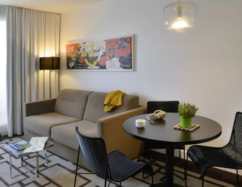 Apartamento Con Cocina 1 habitación Sofá Cama incluido 1 Cama doble del hotel Adagio Grenoble Centre. Foto 5