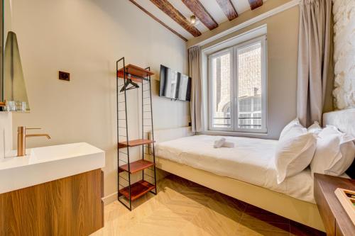 Habitación individual con aseo compartido del hotel Marie