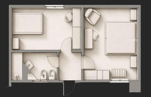 2 Habitaciones comunicadas con baño compartido del hotel Abacus