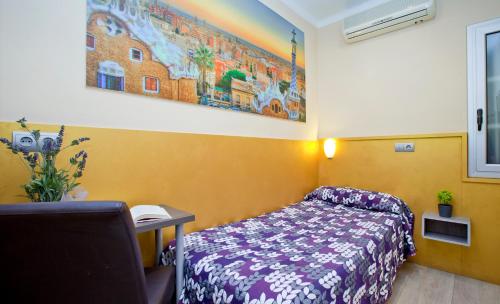 Habitación Individual con baño privado del hotel Barcelona