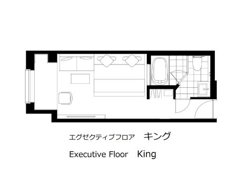 Habitación 38F con acceso al salón - Cama extragrande - Planta executive del hotel The Royal Park Iconic Tokyo Shiodome